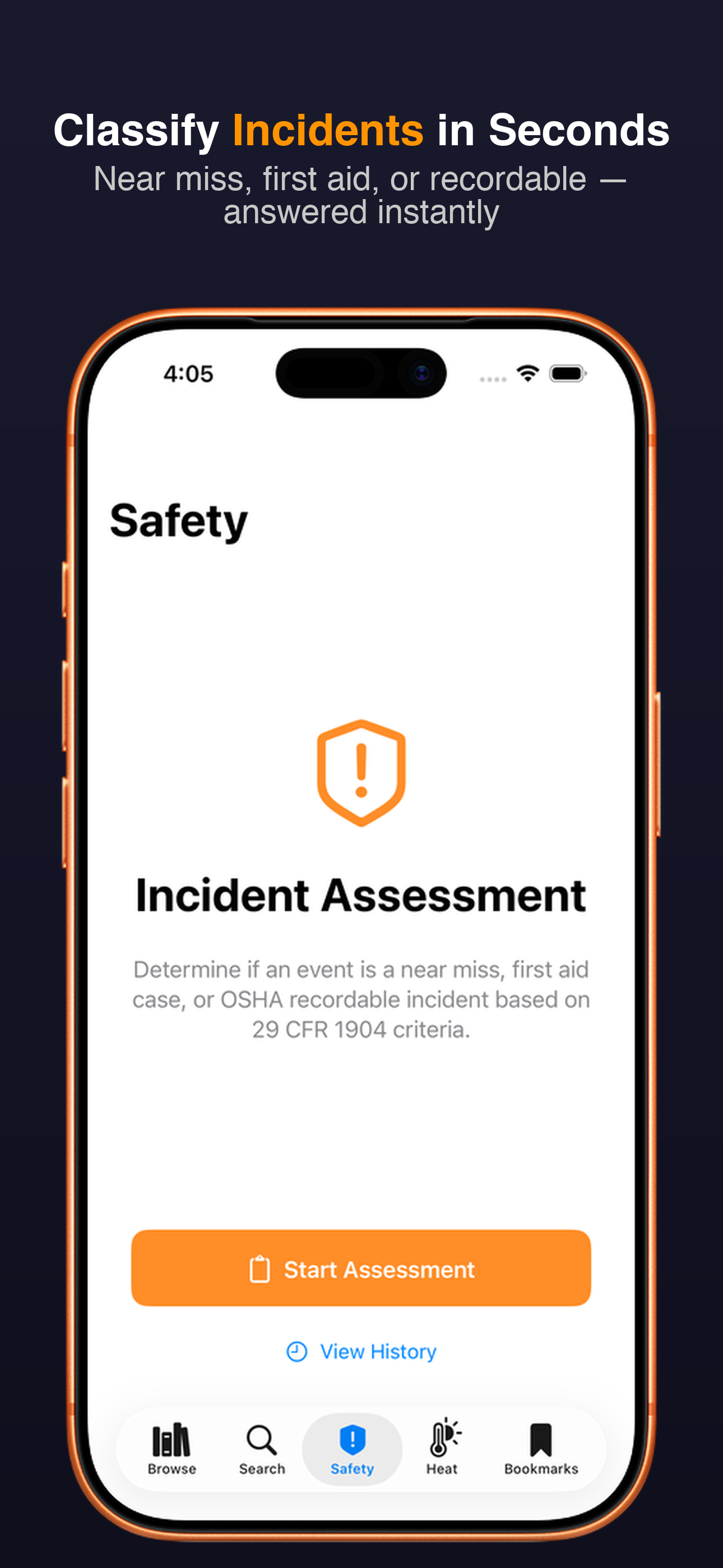 OSHA Reference screenshot